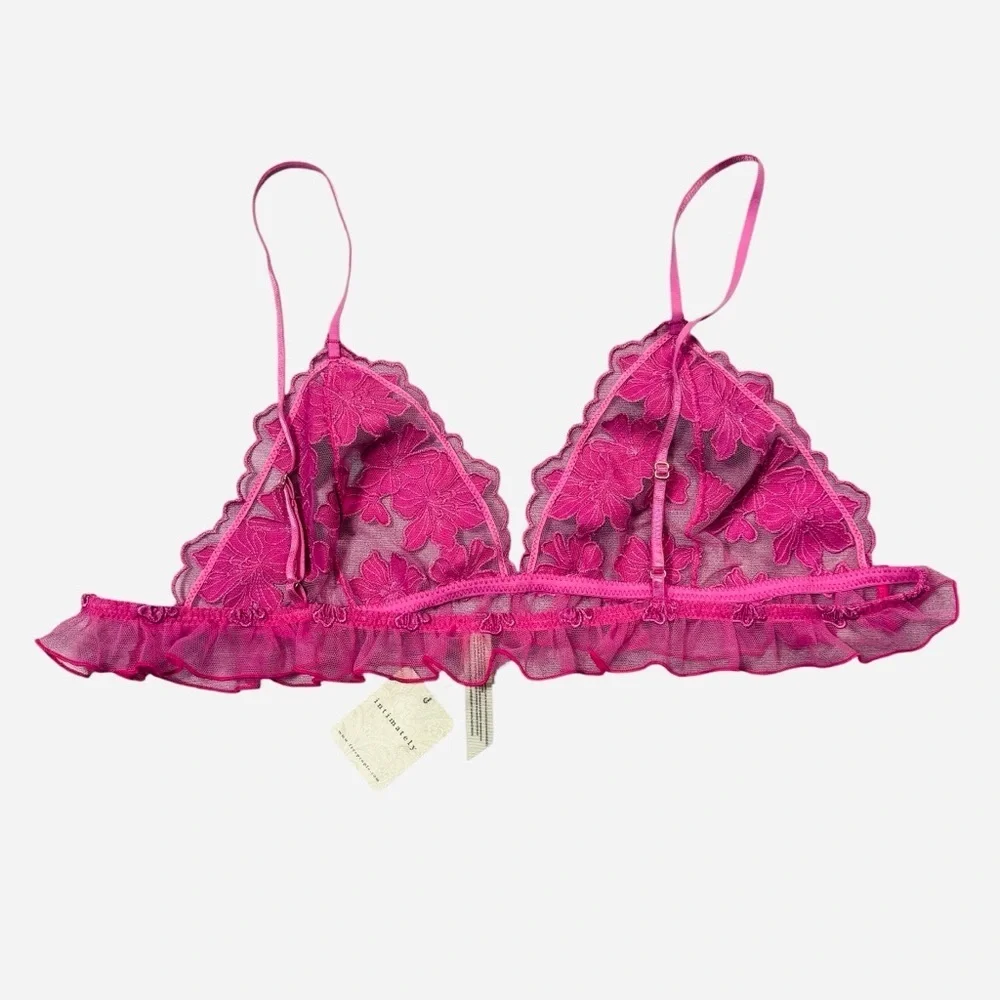 NWT New Free People Hotel Chantelle Triangle Bralette In Dawn Pink Size XL